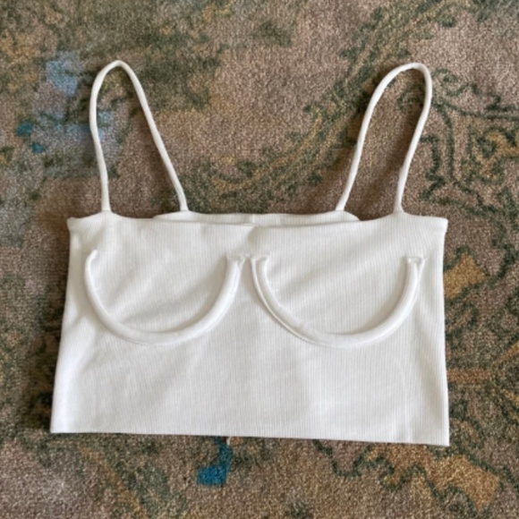 Urban Outfitters Tops - Urban Outfitters White Underwire Bra Crop Top